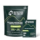 Vanilla Whey Protein Powder with Creatine - 25g Protein, 5g Creatine - Single-Serve Packets for Travel, Gym, On The Go, and Recovery - Gluten-Free, Low-Calorie, No Added Sugar (15-Pack)