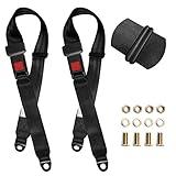 Cartroller 2 Pack Universal Seat Belt Fits Most Golf Cart Front/Rear Seats, 2 Point Adjustable Seatbelts Kit, Black