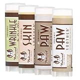 Natural Dog Company Powerhouse Bundle, Includes 4 Healing Balms that Relieve Skin Irritations, Cracked Paws and Dry Noses, Organic, All Natural Ingredients, 0.15oz Trial Sticks