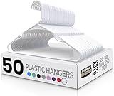 Utopia Home - Plastic Hangers 50 Pack - Perfect Space Saving Clothes Hanger - Durable and Strong Closet Organizers and Storage Makes It Ideal Dorm Room Essentials for Girls or Guys (White)
