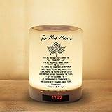 Engraved Touch Table Lamp for Mom, Personalized Touch Sensor Bedside Lamps with Bluetooth Speaker, Birthday Mother's Day Gifts for Mom