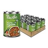 Pacific Foods Organic Hearty Vegetable Soup, Plant Based, 16.3 oz Can (Pack of 12)
