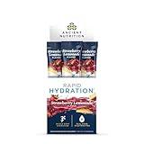 Ancient Nutrition Rapid Hydration Powder, Strawberry Lemonade, Electrolytes from Natural Sea Salts and Red Marine Algae, Supports Rapid Body Hydration and Cellular Health, 15 Servings