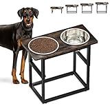 Zarler Elevated Dog Bowls for X-Large and Large Dogs, 5 Adjustable Heights from 8.2'' - 17.3'' Dog Bowls Elevated, 2 Stainless Steel Dog Bowls, 8.2'',11.8'',13.7'',15.7'',17.3'' Raised Dog Bowl Stand