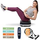 LifePro Vibration Plate Exercise Machine - Whole Body Workout Vibration Fitness Platform w/ Loop Bands - Home Training Equipment for Weight Loss & Toning (Black)