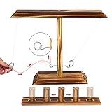 Bestdon Ring Toss Games for Adults, Fast-Paced Interactive Toss Games with Shot Ladder Bundle, Outdoor Indoor Handmade Wooden Hook and Ring Game for Bars, Home, Large