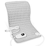 Heating Pad,Electric Heating Pads for Back,Hot Heated Pad for Abdomen,Shoulder,Knee,Multiple Temp and Auto Shut Off(Light Gray, 24''×12'')