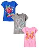 The Children's Place,Girls,Gamer Short Sleeve Graphic T-Shirts,Multipacks,Butterfly/Strawberry/Controls 3-Pack,Medium