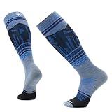 Smartwool Mens Ski Targeted Cushion Summit Shot Over The Calf Socks Pewter Blue Medium