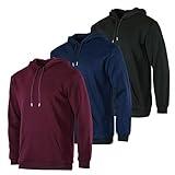 3 Pack: Men’s Fleece Warm Dry Fit Wicking Long Sleeve Active Athletic Hoodie Performance Hooded T Shirt Workout Running Fitness Gym Sports Fishing Casual Sweatshirt Outdoor Hiking-Set 6, XX-Large