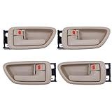 Lcyolada 4Pcs Interior Door Handles W/Bezel (Beige) Compatible with 2000-2007 Toyota Sequoia, 2000-2004 Avalon, 2004-2006 Tundra(Crew Cabs Only) - for Four Full-Sized Doors