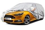 Kayme 6 Layers Hatchback Car Cover Waterproof All Weather for Automobiles, Outdoor Full Cover Rain Sun UV Protection with Zipper Cotton, Universal Fit for Hatchback (Up to 177 inch)