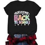 Binval Welcome Back to School Shirts for Teacher Women Teachers Students First Day of School Tees Teachers Life T-Shirt