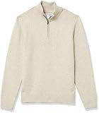 Amazon Essentials Men's Long-Sleeve Soft Touch Quarter-Zip Sweater, Off-White, Large