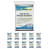 Primacare HB-10 Emergency Foil Mylar Thermal Blanket (Pack of 10), 52" Length x 84" Width, Silver