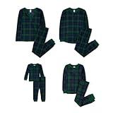 The Children's Place Baby Men's Family Matching, Plaid Thermal Pajamas Sets, Green Tartan, Large (Adult)