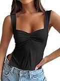 Trendy Queen Womens Going Out Crop Tops Backless Tank Tops Summer Y2k Teen Girls Basics Cute Clothes, Black, M