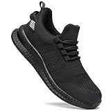 Steel Toe Shoes for Men and Women Comfortable Lightweight Work Safety Shoes Puncture Proof Slip Resistant Indestructible Sneakers Construction Work Utility Black M5.5