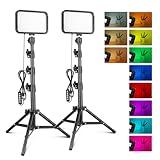 Torjim RGB Photography Video Lighting, Studio Lights with Adjustable Tripod Stand - 16 Color Lighting for Video Recording/YouTube/TikTok/Live Streaming/Make up/Vlogging