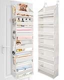 ULG Over The Door Organizer with 6 Large Pockets 12 Side Pockets, 50lbs Weight Capacity Door Hanging Organizer for Bedroom, Bathroom, Pantry, Nursery Storage, Beige