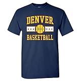 Xtreme Apparrel Denver Basketball Retro Team Men's Fan T-Shirt (Navy Shirt, S)