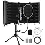 Dejasound Upgraded Studio Recording Microphone with Isolation Shield & Pop Filter - Music Condenser Mic for Podcasting, Singing, Home Studio - Sound for PC, Laptop, Smartphone