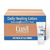 Curel Daily Healing Lotion for Sensitive and Dry Skin, Hand and Body Lotion that Restores Moisture and Relieves Irritated Itchy Skin, Ceramide Moisturizer, Body Care, Bulk, 1 Oz (Pack of 30)