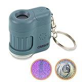 Carson MicroMini 20x Pocket Microscope, UV and LED Flashlight, Blue (MM-280B)