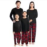 Fruit of the Loom Matching Holiday Family Sleep Pajama Set for Women, Men, and Kids, Red/Red Plaid, 8