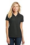 Port Authority Ladies Core Classic Pique Polo, Deep Black, Large