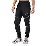 4ucycling Mens Fleeced Windproof Winter Cycling Pants for Biking,Skiing,Running Outdoor Sports Black