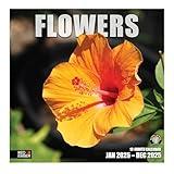 RED EMBER Flowers 2025 Wall Calendar 12 Month | 12" x 24" Open | Thick & Sturdy Paper | Giftable | Calendar 2025