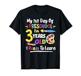 My First Day Of Preschool 3 Years Old Back to School Student T-Shirt