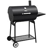 Royal Gourmet CC1830 30 Inch Barrel Charcoal Grill with Side Table, Outdoor BBQ Grill with 627 Sq. In. Cooking Space for Backyard, Patio and Parties, Black