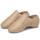 Stelle Jazz Shoes for Girls and Boys Slip-On Leather Dance Shoes (Toddler/Little Kid/Big Kid)(SJ05-Tan,12ML