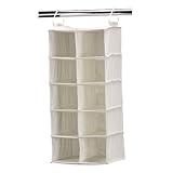Household Essentials 311344 10 Pocket Hanging Shoe Storage Organizer for Closets | Natural Canvas
