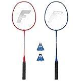 Franklin Sports 2 Player Badminton Replacement Set - 2 Badminton Racquets and 2 Shuttlecocks - Adults and Kids Backyard Game - Red, Blue, Stars, One Size