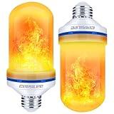 CPPSLEE LED Flame Light Bulbs, 4 Modes Flickering Light Bulbs, E26 Base Fire Flame Bulb for Halloween Christmas Decorations Patio Outdoor Indoor Home Decor (Yellow, 2 Pack)