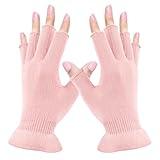 MIG4U Fingerless Moisturizing Gloves, Half Finger Touchscreen Beauty Glove for Eczema, SPA, Dry Hands, Skin Treatment, Summer Sun UV Protection, Pink, 1 Pairs S/M