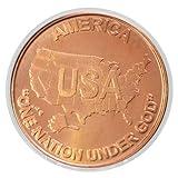 America One Nation Under God USA 1 oz Pure .999 Copper Round Bullion Coin in Capsule - COA by Heavenly Metals