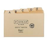 Smead Card Guide, Plain 1/5-Cut Tab (A-Z), 5" W x 3" H, Manila, 25 per Set (55076)