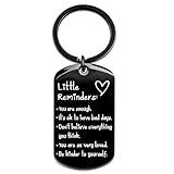 OUMILAN Little Reminders Keychain Inspiration Gifts for Women Men Affirmation Uplifting Mental Health You Are Enough Keyring (Black)