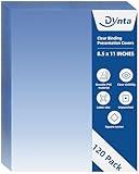 Dynta Binding Covers 8 mil PVC Clear Cover Sheets for Binding, Letter Size 8-1/2 x 11 Inches, 120 Pack Report Covers, Presentation Binder, Office Supplies, Un-Punched, Square Corners