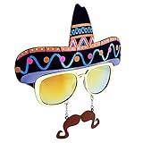 Sun-Staches Cinco de Mayo Sombrero with Mustache Sunglasses | Party Attire | One Size Fits Most