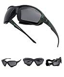 SOL PRO Powersport Sunglasses, Motorcycle Riding Safety Goggles, UV400 Anti-Fog, Dust-Resistant, Wraparound, Fit Men Women, Mowing, Riding, Hunting