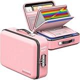 COLCASE Fireproof Document Organizer, Hard Case Fireproof Document Box with Lock Hard-Shell Design Fireproof Water Resistant Document Box for Important Documents Certificates Laptop Passports Pink