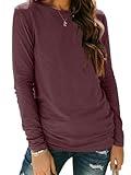AUTOMET Long Sleeve Shirts for Women Business Casual Tops Fall Fashion Outfits Basic Workout Tees Beach Vacation Clothes 2025 01wine Red M