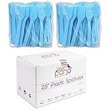 200pcs PANA Cosmetic Make Up Disposable Plastic 2.5" Spatulas Skin Care Facial Cream Mask Spatula (BLUE-200 Pieces in a Box)