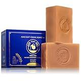 Ancient Greek Remedy Organic Face and Body Soap Bars for Dry, Normal, and Sensitive Skin. Gentle Wash Treatment for Women and Men With soap Holder (2 pack)