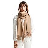 maamgic Women's Scarf Pashmina Shawls and Wraps for Evening Dresses Travel Office Winter Wedding Cashmere Feel Large Scarves Camel/Tan